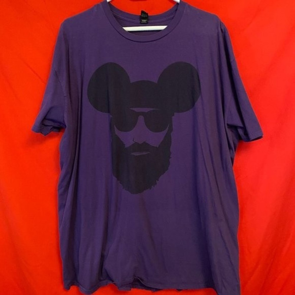 Purple Men's T-shirt Mickey Early bearded Man 3XL